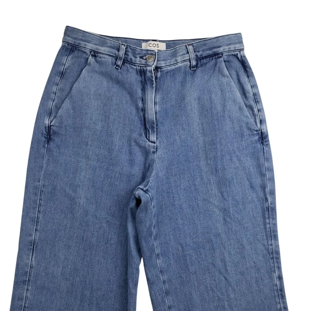 COS Wide Leg Denim Jeans Womens 38 US 8 Blue High Rise - Picture 2 of 8